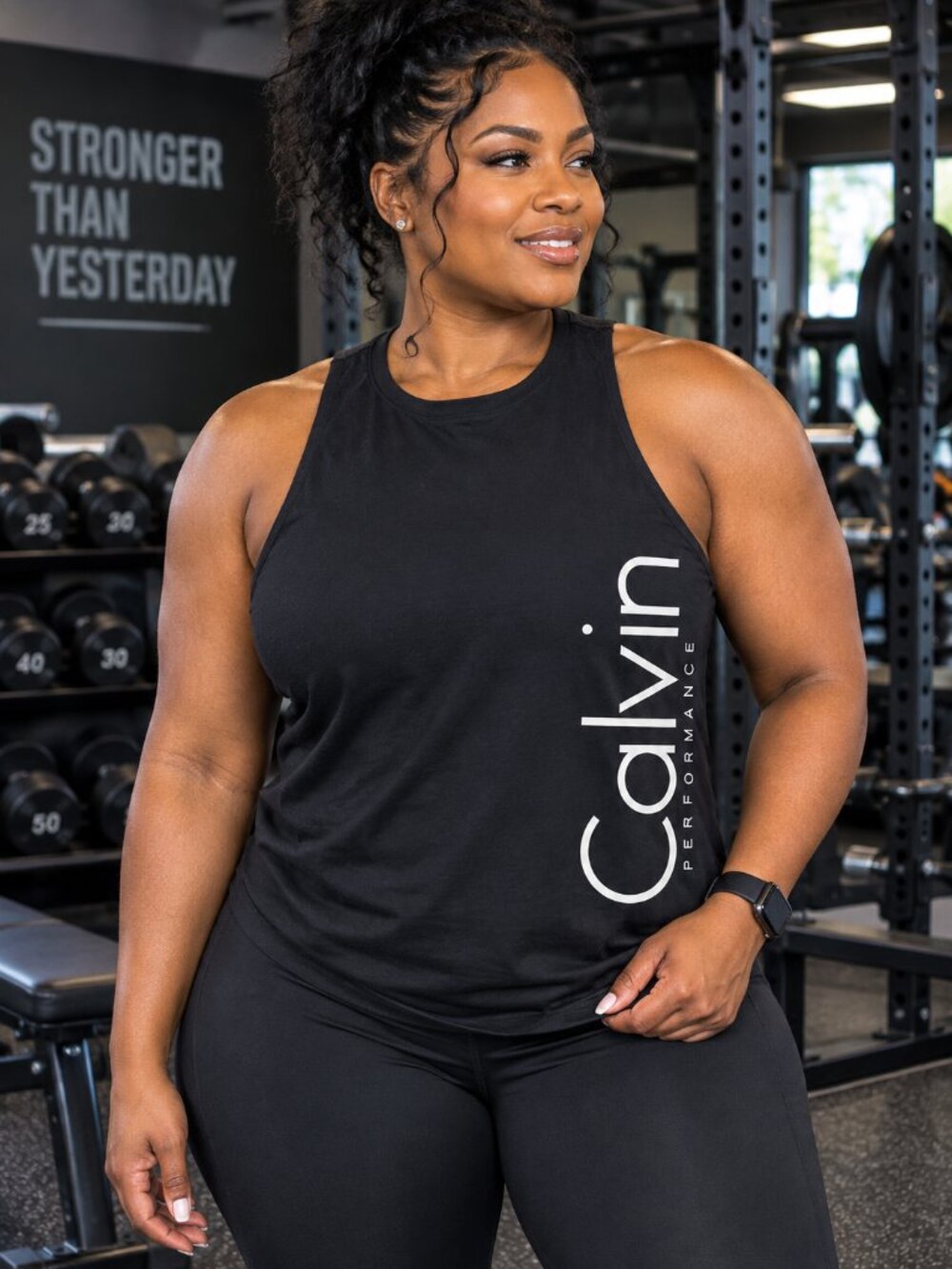 Calvin Performance Black Tank